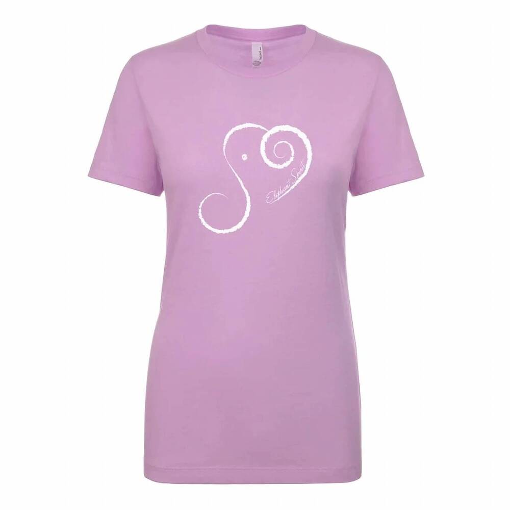 NEW ALLEY DESIGNS women's elephant spirit crew short sleeve t-shirt in purple